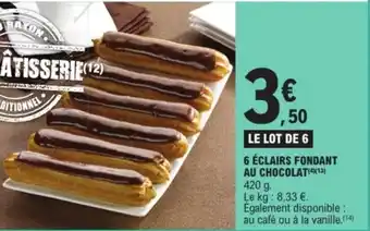 E.Leclerc 6 éclairs fondant au chocolat offre