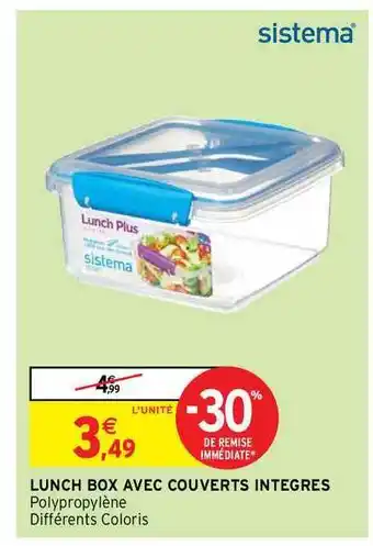 Lunch Box Avec Couverts Intégrés