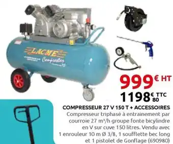 Rural Master Compresseur 27 v 150 t + accessoires offre