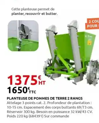 Rural Master Planteuse de pommes de terre 2 rangs offre