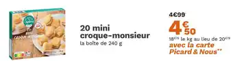 Picard 20 mini croque-monsieur offre