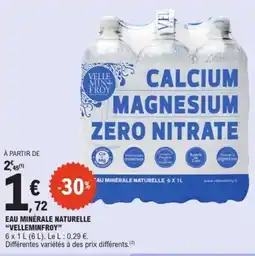 E.Leclerc Eau minérale naturelle velleminfroy offre