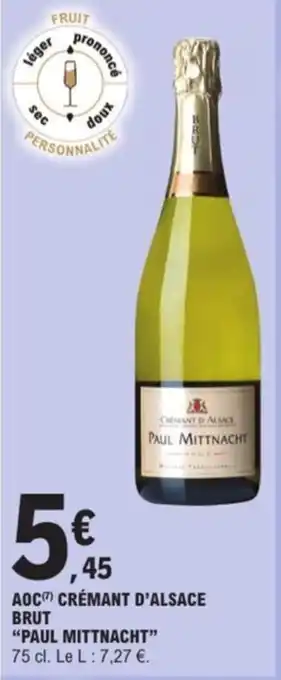 E.Leclerc Aoc crémant d'alsace brut paul mittnacht offre