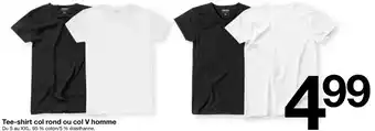 Zeeman Tee-shirt col rond ou col V homme offre