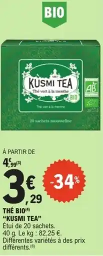 E.Leclerc The bio kusmi tea offre