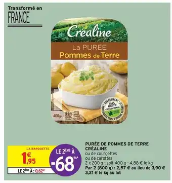 Intermarché Hyper Purée De Pommes De Terre Créaline offre
