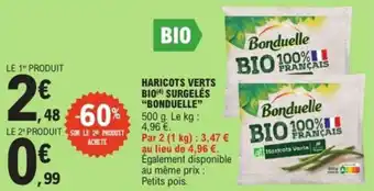 E.Leclerc Haricots verts bio surgelés bonduelle offre