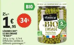 E.Leclerc Légumes bio le bio engagé d'aucy offre