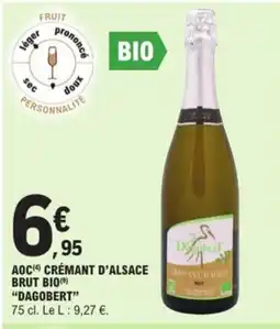 E.Leclerc Aoc crémant d'alsace brut biodagobert offre