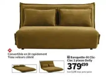 Conforama Banquette-lit Clic- Clac 2 places Dolly offre