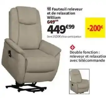 Conforama Fauteuil releveur et de relaxation William offre