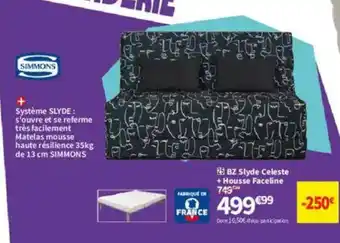 Conforama BZ Slyde Celeste +Housse Faceline offre