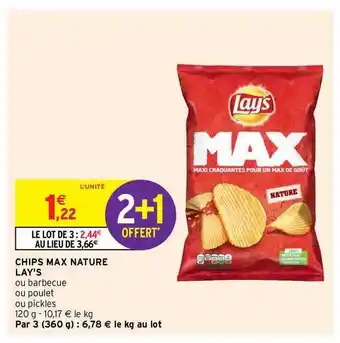 Intermarché Hyper Chips Max Nature Lay's offre