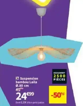 Conforama Suspension bambou Laila offre