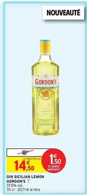 Intermarché Hyper Gin Sicilian Lemon Gordon's offre