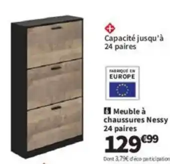 Conforama Meuble à chaussures Nessy 24 paires offre