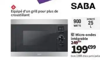 Conforama SABA Micro-ondes intégrable offre