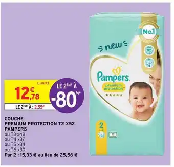 Intermarché Hyper Couche Premium Protection T2 X52 Pampers offre