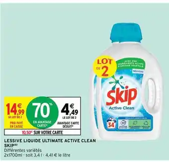Intermarché Hyper Lessive Liquide Ultimate Active Clean Skip offre