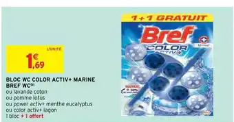 Intermarché Hyper Bloc Wc Color Activ+ Marine Bref Wc offre