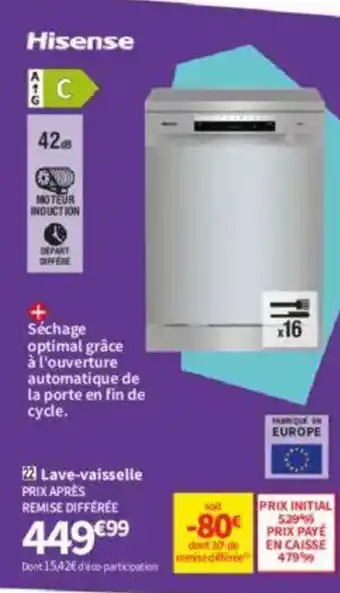 Conforama HISENSE Lave-vaisselle offre
