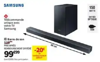 Conforama SAMSUNG Barre de son offre