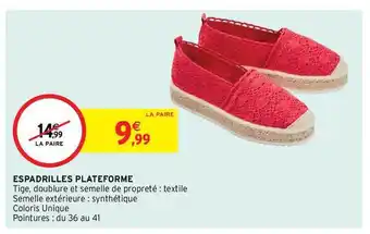 Intermarché Hyper Espadrilles Plateforme offre