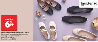 Auchan INEXTENSO Ballerine fille ou femme offre