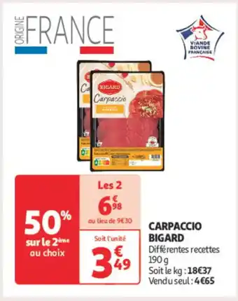 Auchan BIGARD Carpaccio offre