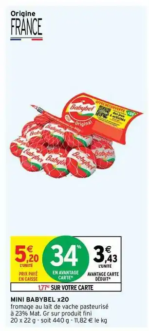 Intermarché Hyper Mini Babybel X20 offre