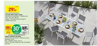 Intermarché Hyper Chaise Empilable Hera, Table 135-270 Cm Hera offre