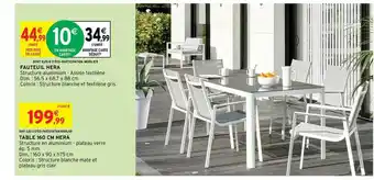 Intermarché Hyper Fauteuil Hera, Table 160 Cm Hera offre
