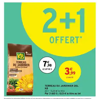 Intermarché Hyper Terreau Du Jardinier 20l Kb offre