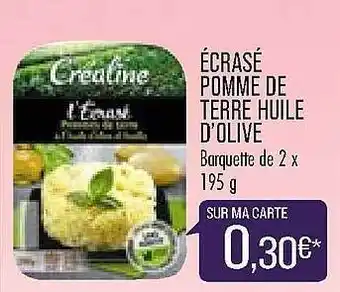 Match écrasé Pomme De Terre Huile D'olive offre