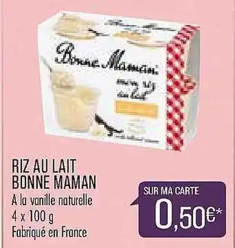 Match Riz Au Lait Bonne Maman offre