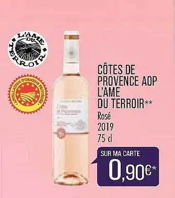 Match Côtes De Provence Aop L'âme Du Terroir offre