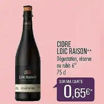 Match Cidre Loïc Raison offre