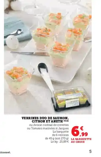 Super U Verrines duo de saumon, citron et aneth offre