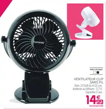 Gifi Ventilateur clip sans fil offre