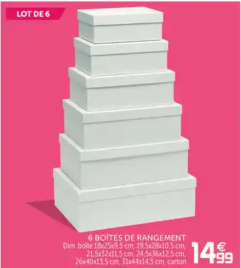 Gifi 6 Boîtes de rangement offre