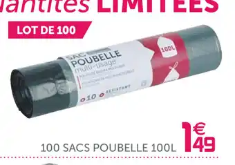 Gifi 100 sacs poubelle 100L offre