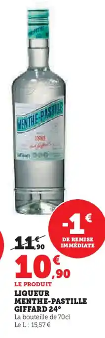 Super U Liqueur menthe-pastille giffard 24° offre