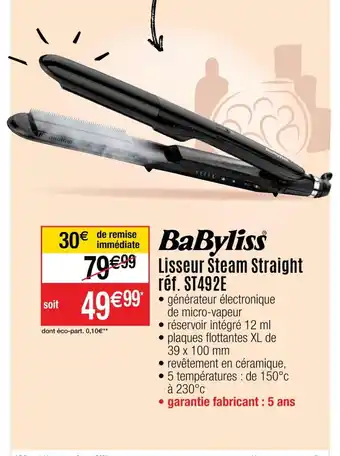Lisseur Steam Straight ref.sr492e