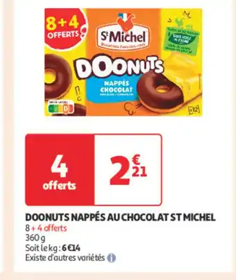 Auchan ST MICHEL Doonuts nappés au chocolat offre