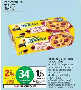 Intermarché La Laitière Clafoutis cerises offre