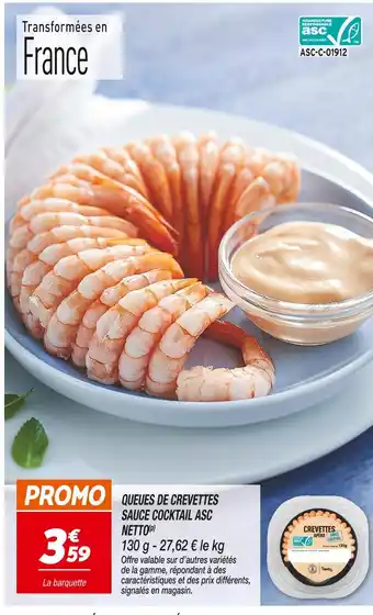 Netto NETTO Queues de crevettes sauce cocktail asc offre