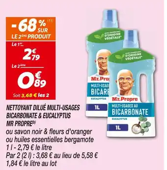 Netto MR PROPRE Nettoyant dilué multi-usages bicarbonate & eucalyptus offre