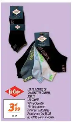 Netto Lot de 5 paires de chaussettes courtes adulte offre
