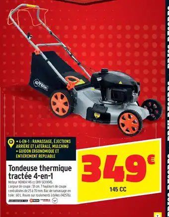 Bricorama Tondeuse thermique tractée 4 en 1 offre