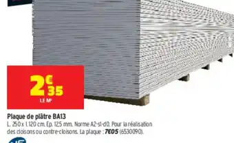 Plaque de platre ba13